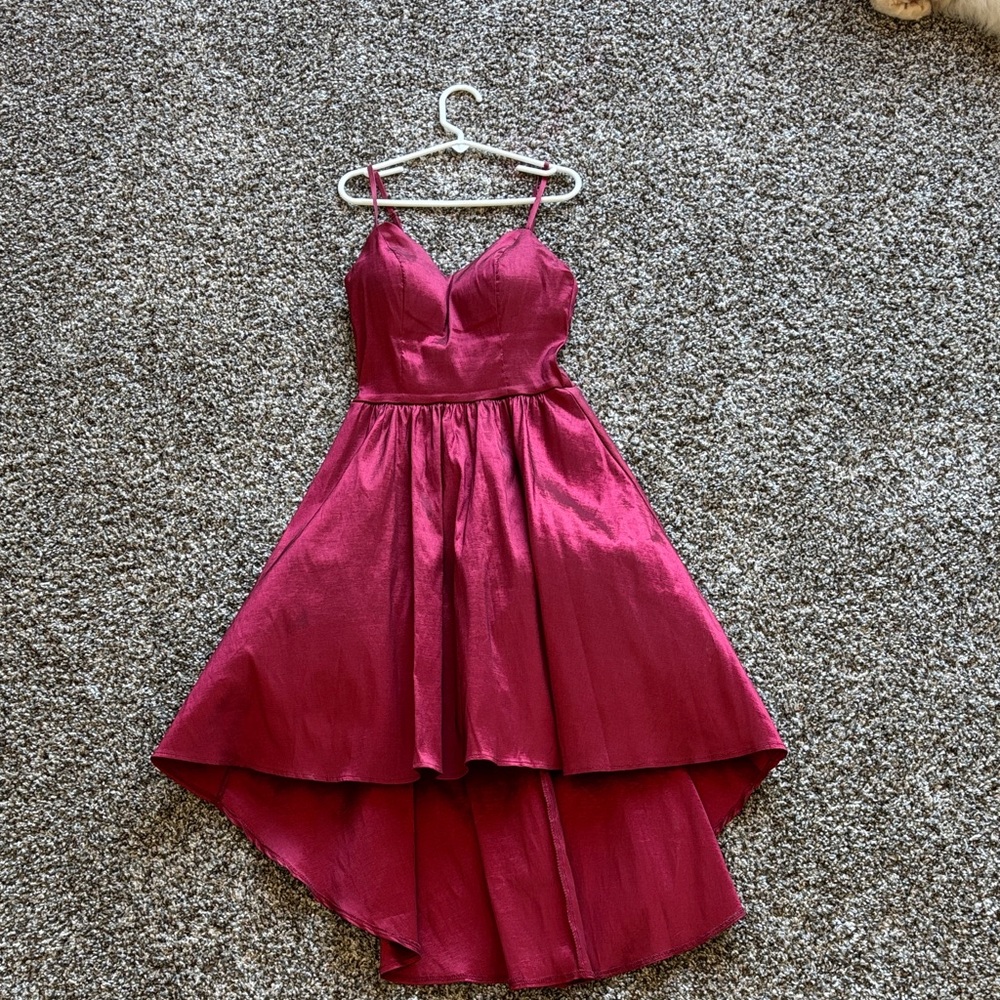 B Darlin Deep Red Dress with Straps